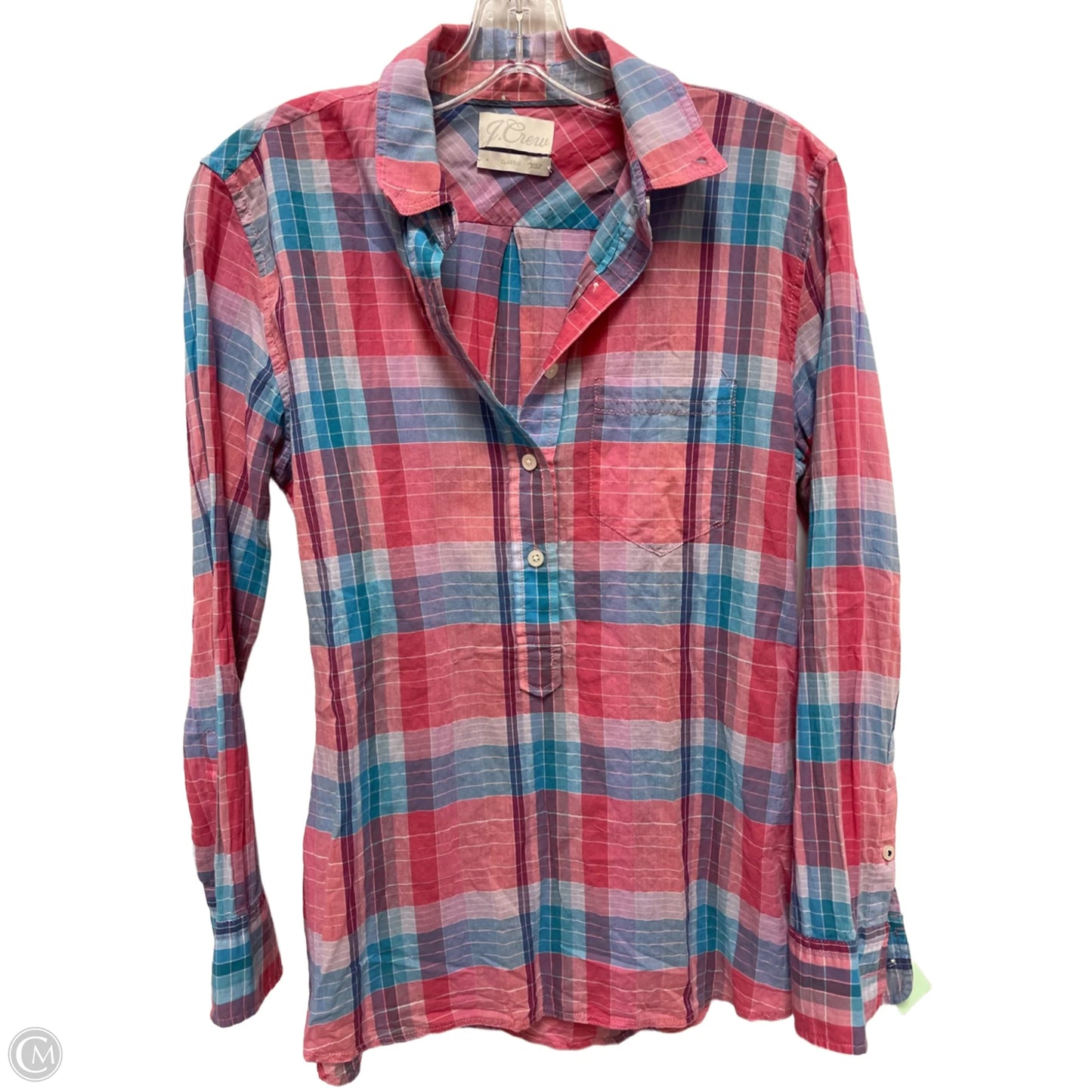 Blouse Long Sleeve By J. Crew In Blue & Pink, Size: S