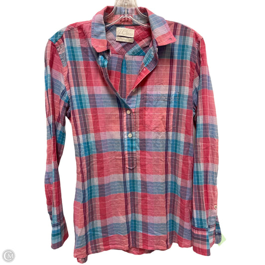Blouse Long Sleeve By J. Crew In Blue & Pink, Size: S
