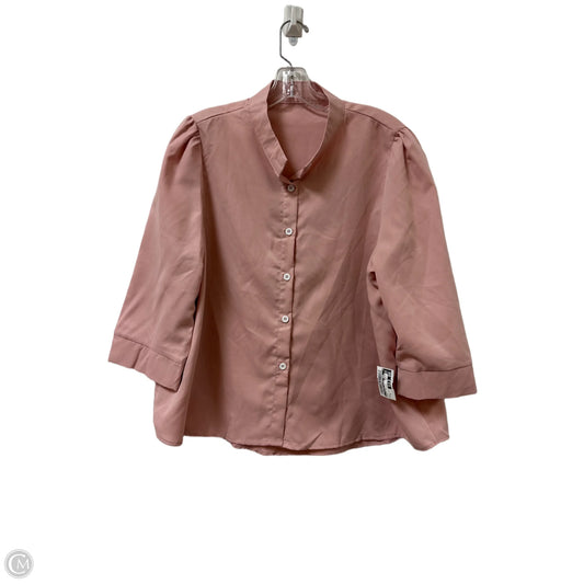 Blouse Long Sleeve By Clothes Mentor In Pink, Size: Xl