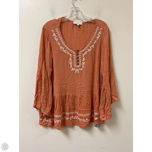 Top Long Sleeve By New Directions In Orange, Size: Xl