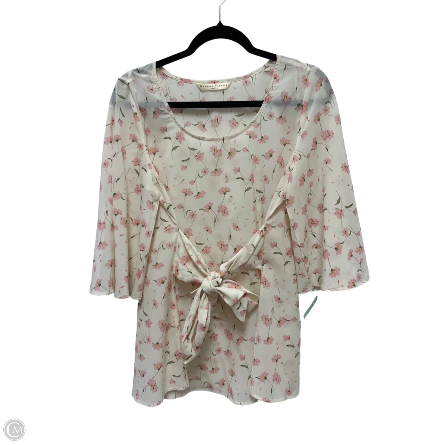 Top Long Sleeve By Clothes Mentor In Cream & Pink, Size: L