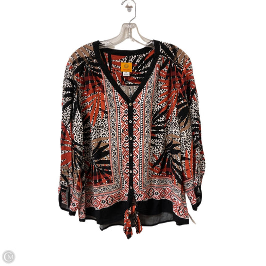 Top Long Sleeve By Ruby Rd In Black & Brown, Size: Xl