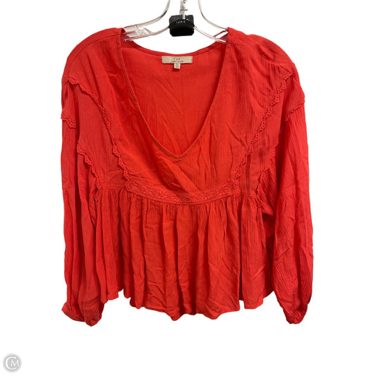 Top Long Sleeve By Chelsea And Violet In Orange, Size: Xs