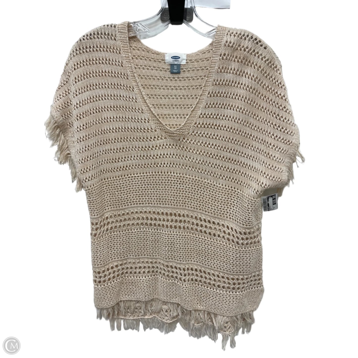 Sweater Short Sleeve By Old Navy In Cream, Size: Xs