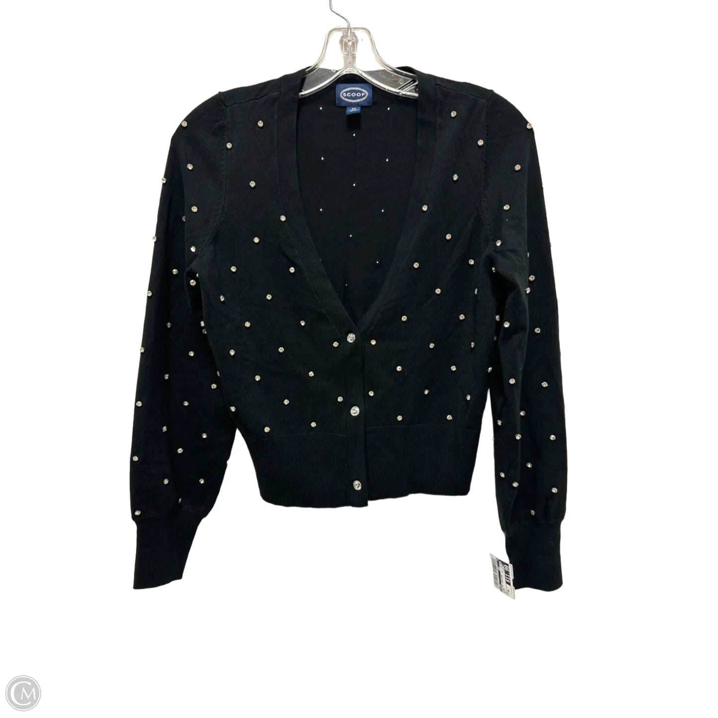 Sweater Cardigan By Scoop In Black, Size: Xs