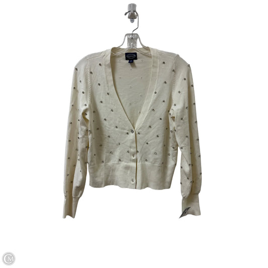 Sweater Cardigan By Scoop In White, Size: Xs