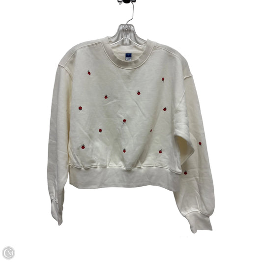 Sweatshirt Crewneck By Old Navy In Cream & Red, Size: Xs