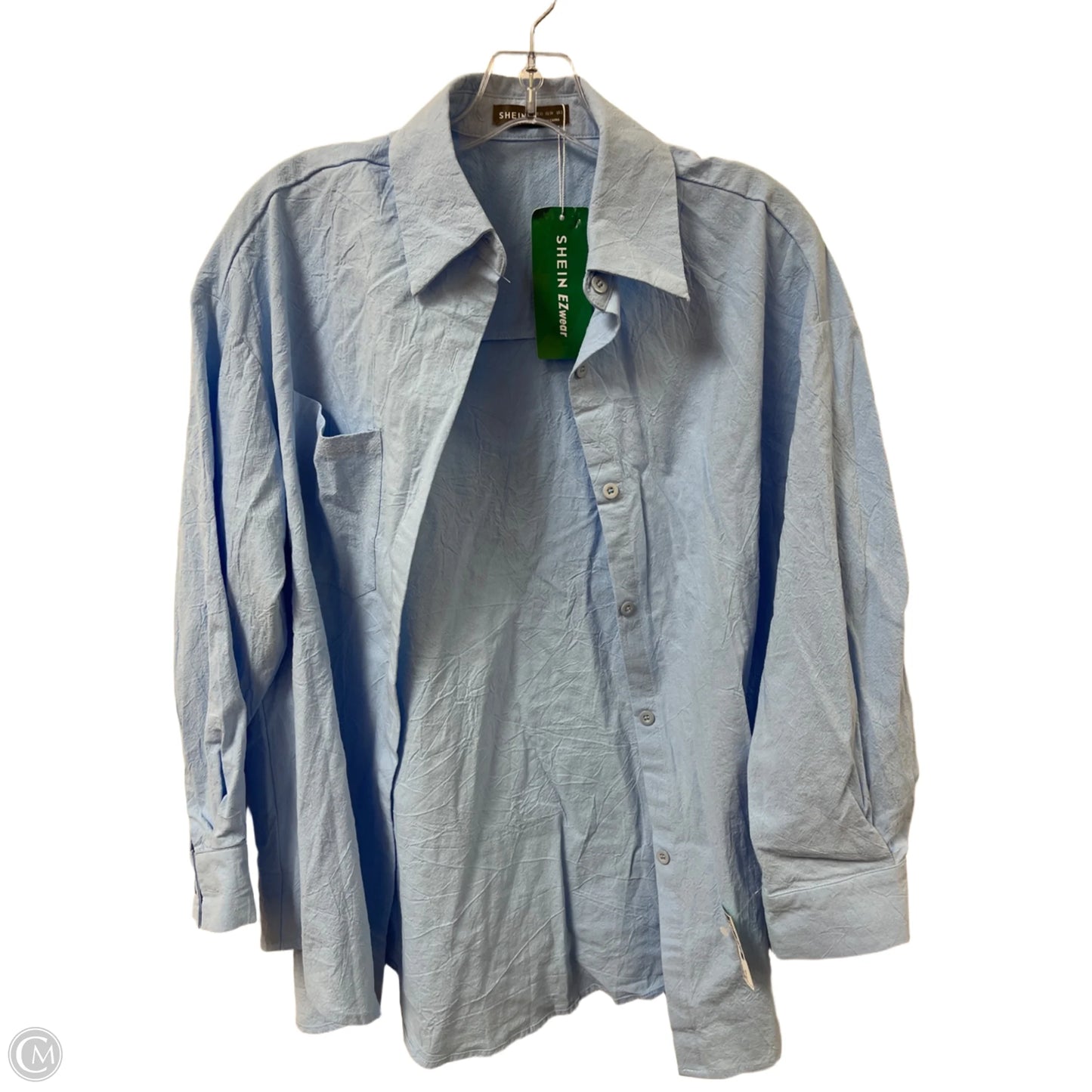 Blouse Long Sleeve By Shein In Blue, Size: Xs