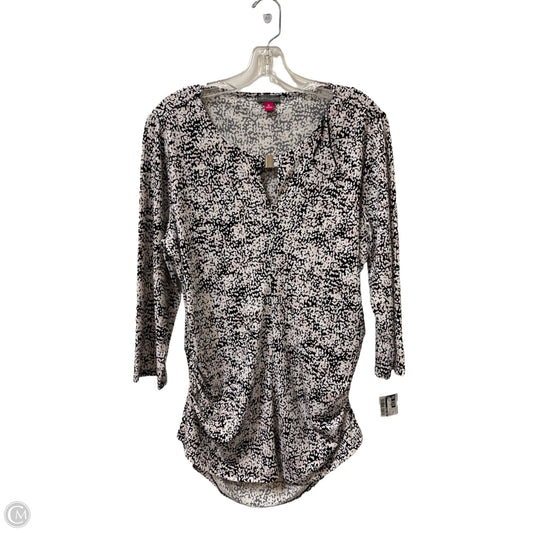 Top Long Sleeve By Vince Camuto In Black & Pink, Size: Xl