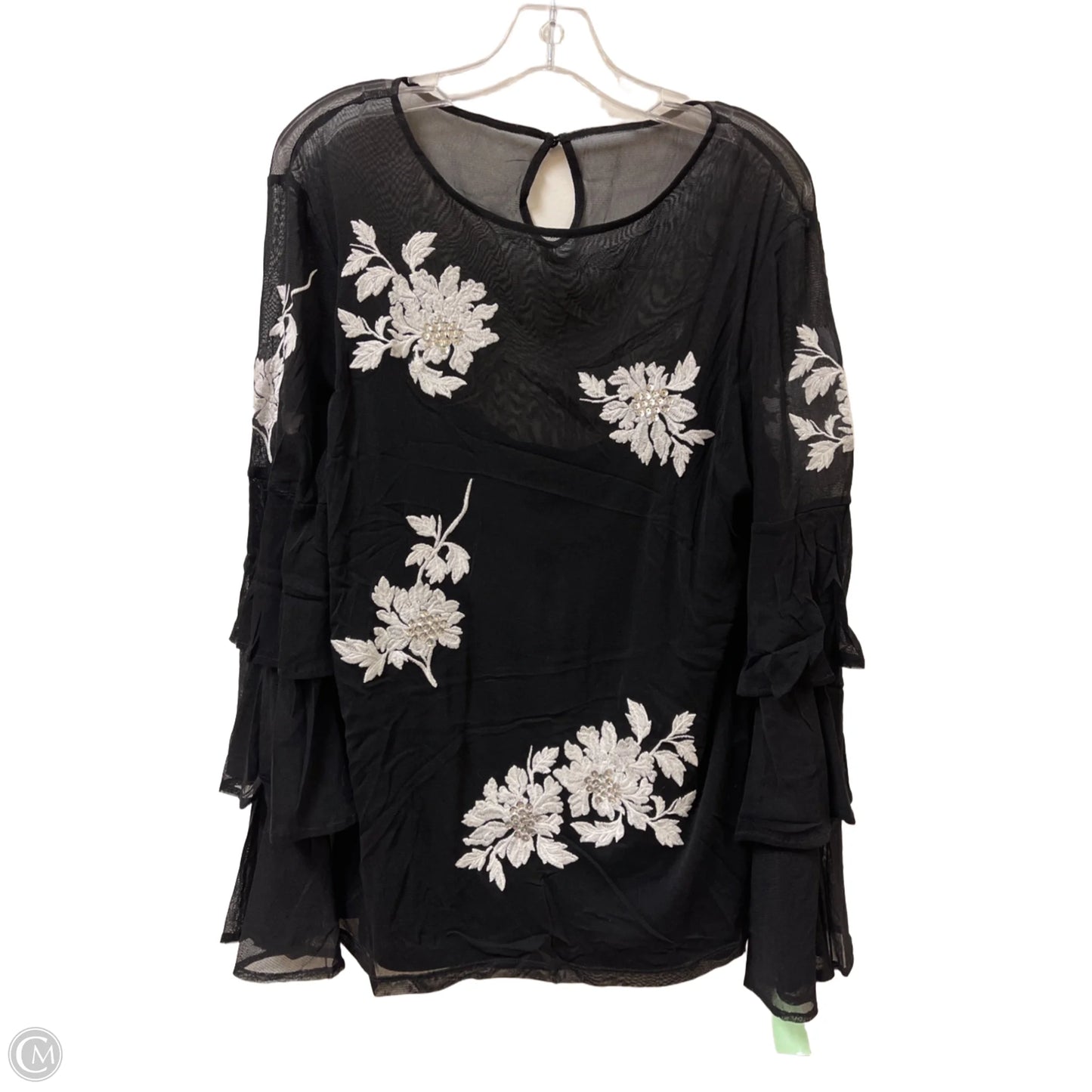 Top Long Sleeve By Inc In Black, Size: Xl