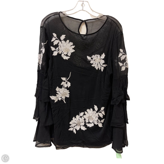 Top Long Sleeve By Inc In Black, Size: Xl