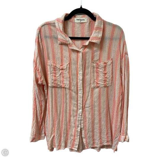 Blouse Long Sleeve By Impressions In Orange & Pink, Size: M