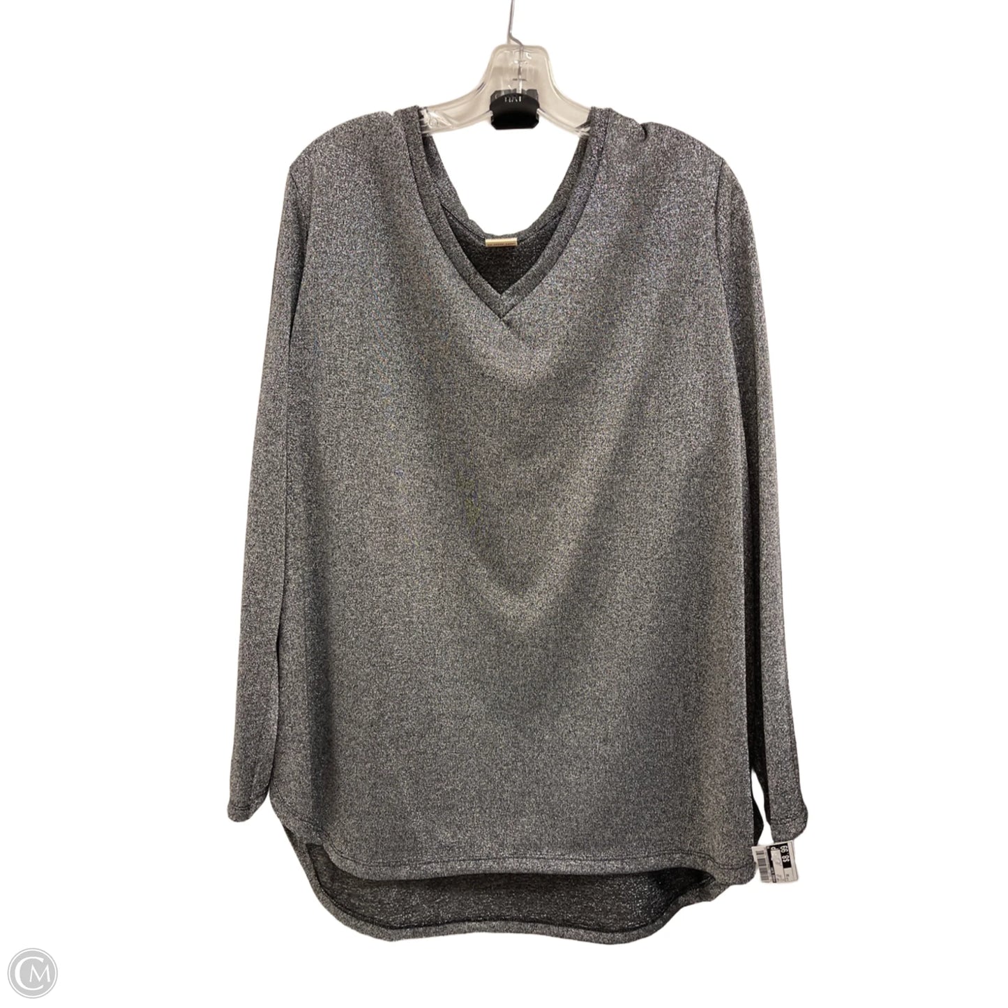 Top Long Sleeve By Faded Glory In Silver, Size: 3x