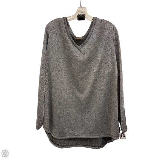 Top Long Sleeve By Faded Glory In Silver, Size: 3x