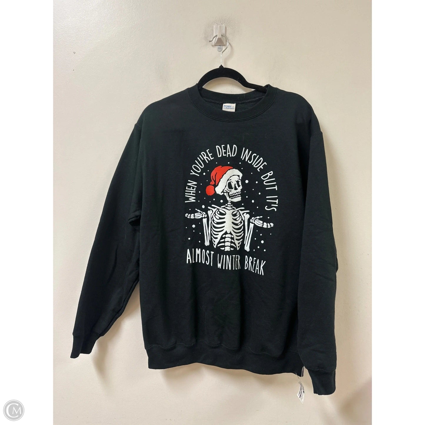 Sweatshirt Crewneck By Clothes Mentor In Black, Size: L