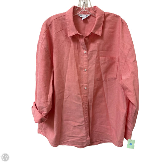 Blouse Long Sleeve By Old Navy In Pink, Size: M