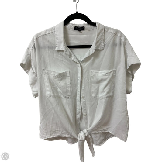 Blouse Short Sleeve By Velvet Heart In White, Size: L