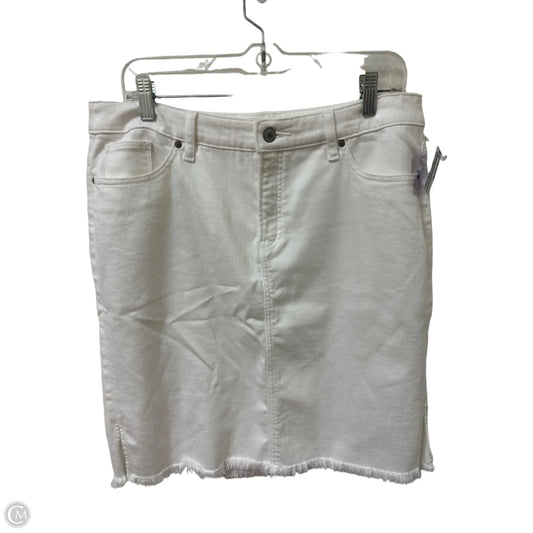 Skirt Mini & Short By Chicos In White Denim, Size: 12