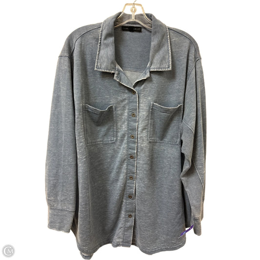 Blouse Long Sleeve By Jane And Delancey In Blue, Size: 2x