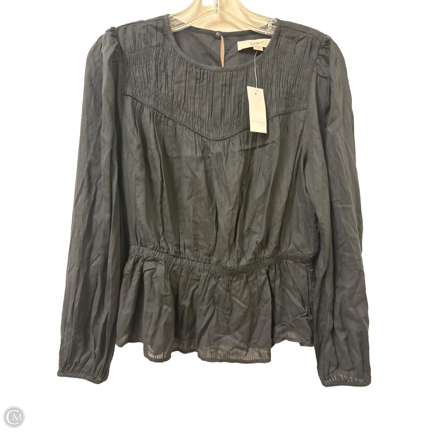 Top Long Sleeve By Loft In Black, Size: S