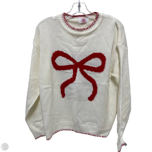 Sweater By Clothes Mentor In Red & White, Size: S
