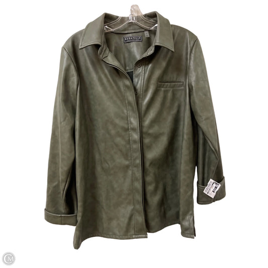Jacket Shirt By Clothes Mentor In Green, Size: L