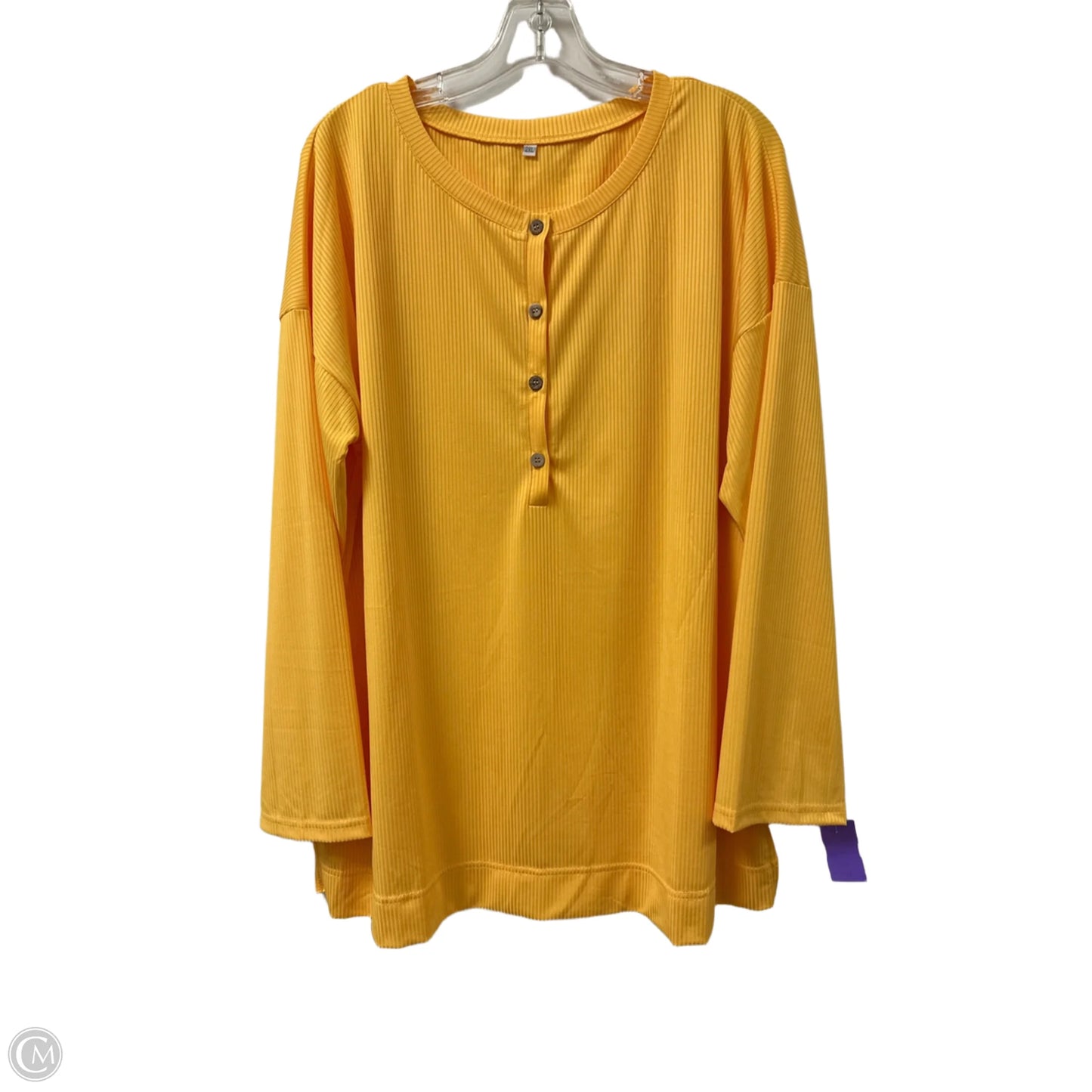 Top Long Sleeve By Clothes Mentor In Yellow, Size: 2x