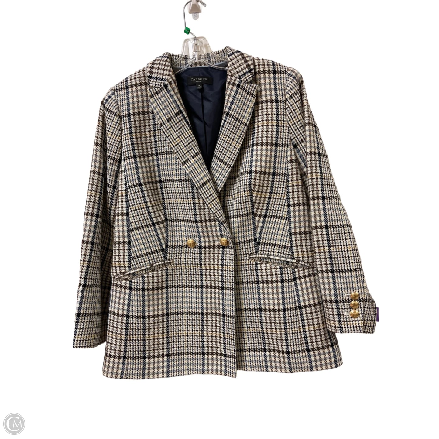 Blazer By Talbots In Blue & Cream, Size: Lp
