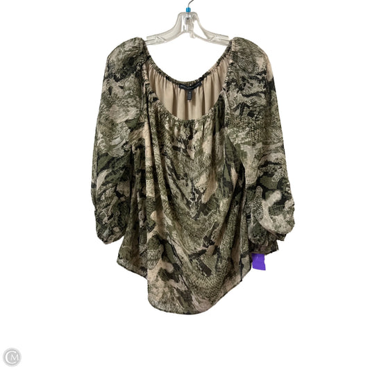 Top Long Sleeve By White House Black Market In Snakeskin Print, Size: Xl