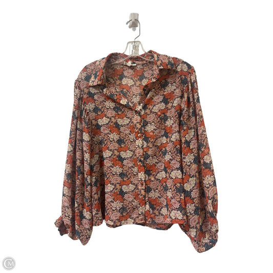 Blouse Long Sleeve By Ee Some In Orange, Size: S