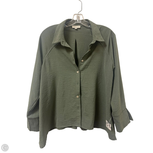 Blouse Long Sleeve By Chenault In Green, Size: S