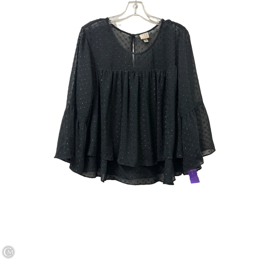 Top Long Sleeve By A New Day In Black, Size: L