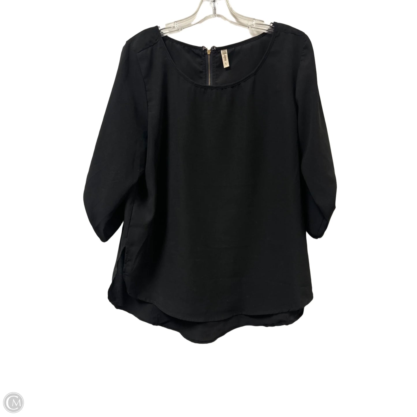 Top Long Sleeve By Japna In Black, Size: L