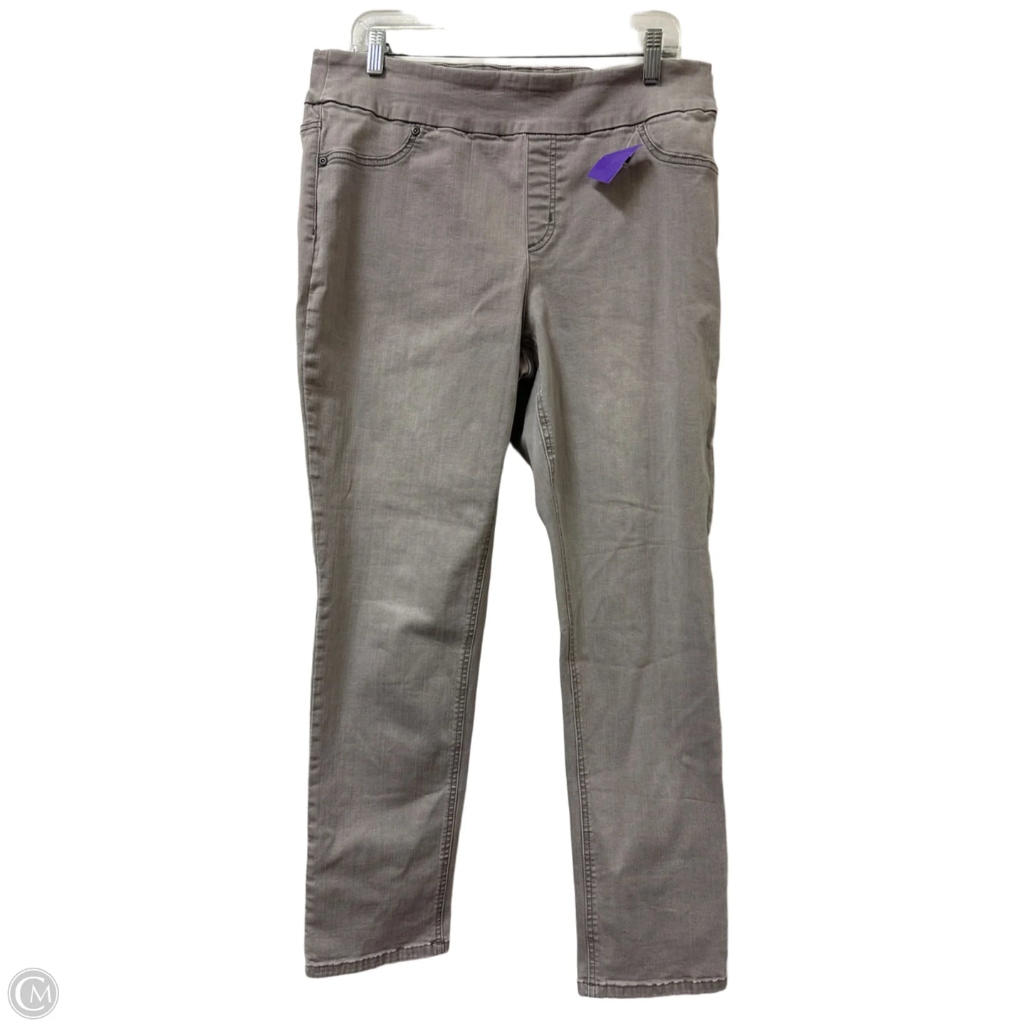 Jeans Skinny By Chicos In Grey Denim, Size: 12