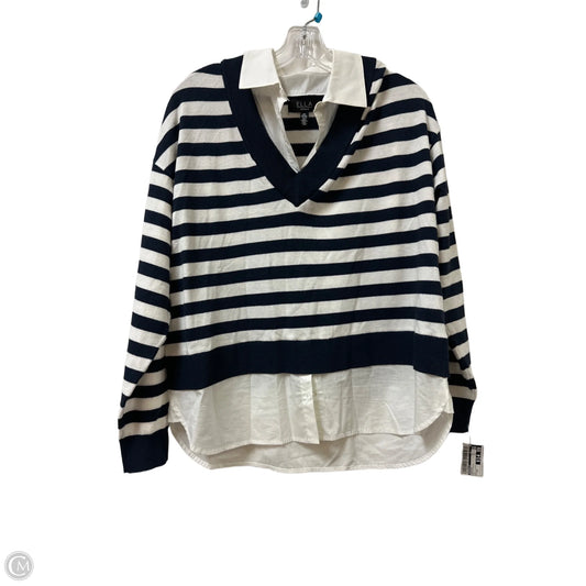 Sweater By Rafaella In Blue & White, Size: Lp