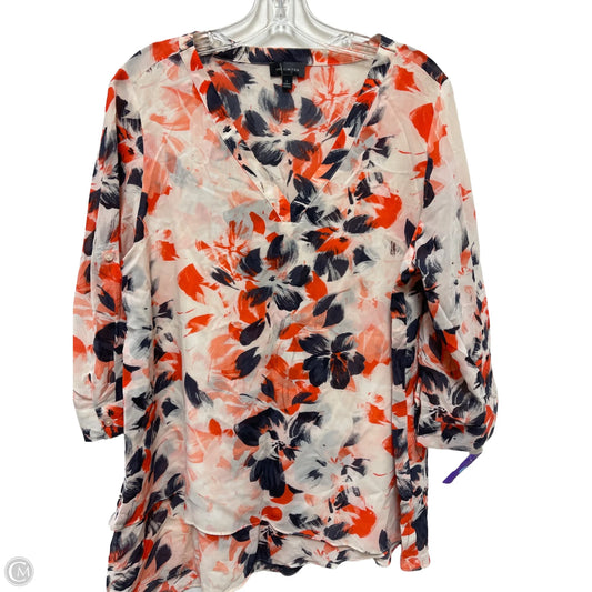 Top Long Sleeve By Limited In Blue & Orange, Size: L