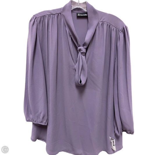Top Long Sleeve By New York And Co In Purple, Size: L