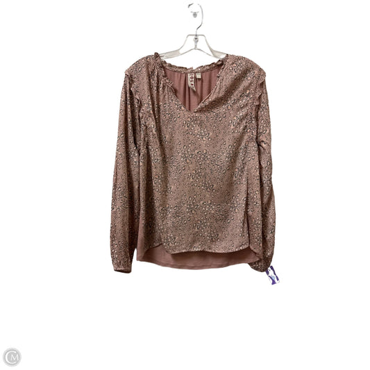 Top Long Sleeve By Dolan Left Coast In Pink, Size: L