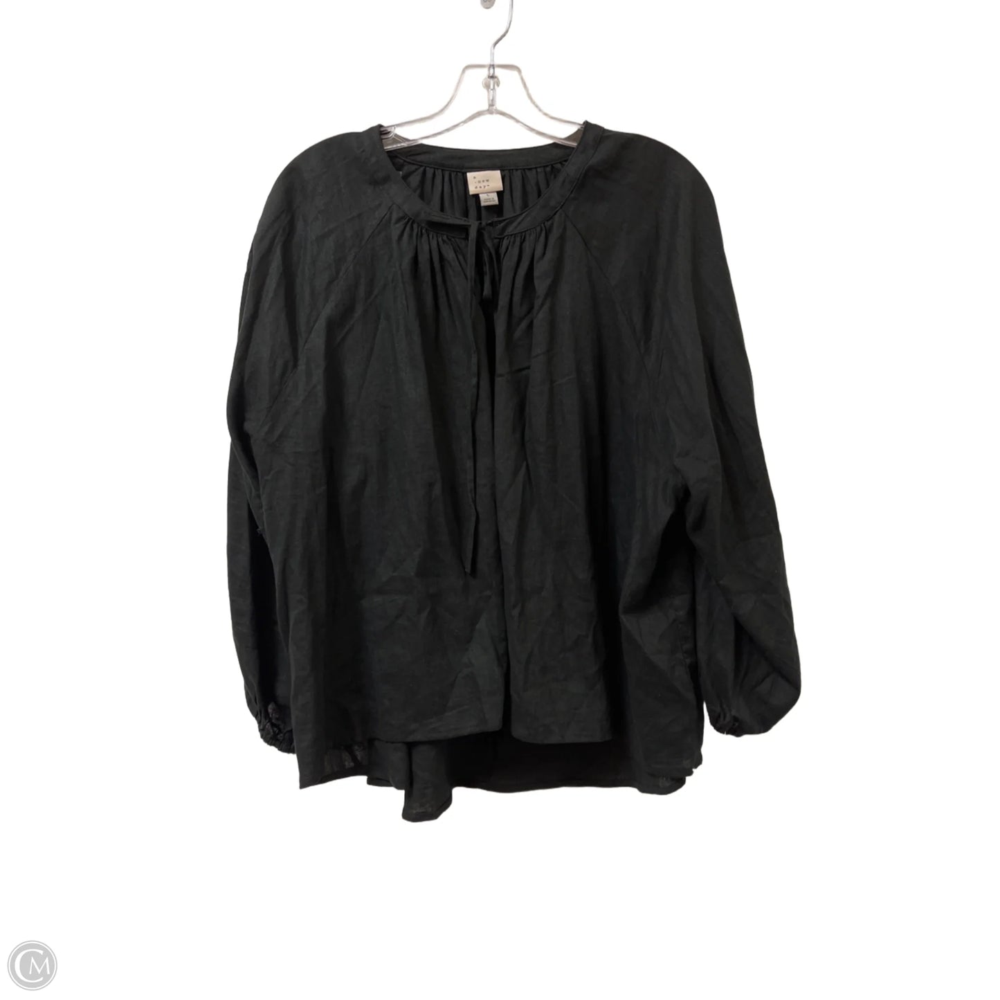 Top Long Sleeve By A New Day In Black, Size: L