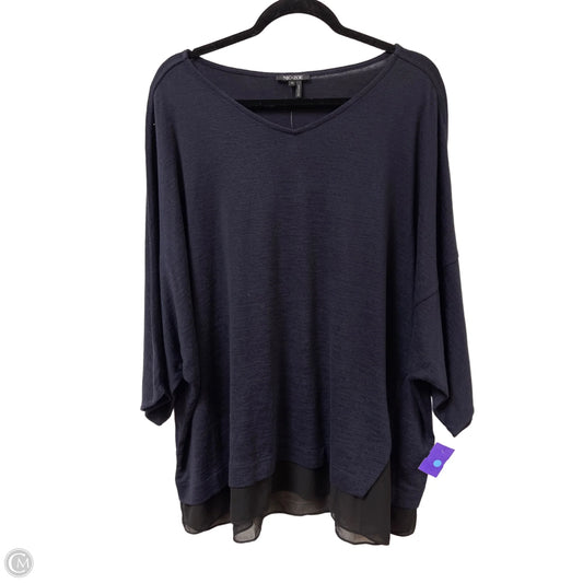 Top Short Sleeve By Nic + Zoe In Navy, Size: 2x