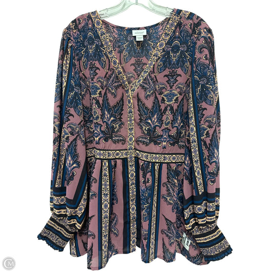 Tunic Long Sleeve By Avenue In Paisley Print, Size: 3x