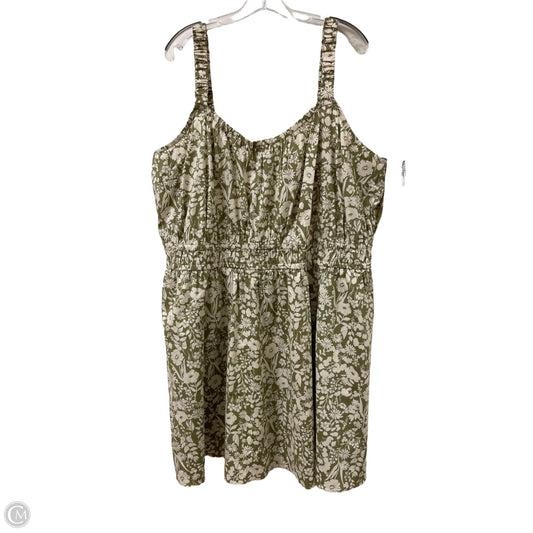 Dress Casual Short By Lane Bryant In Green & White, Size: 3x