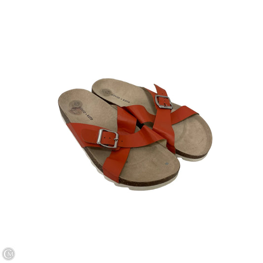 Sandals Flats By Clothes Mentor In Orange, Size: 7.5