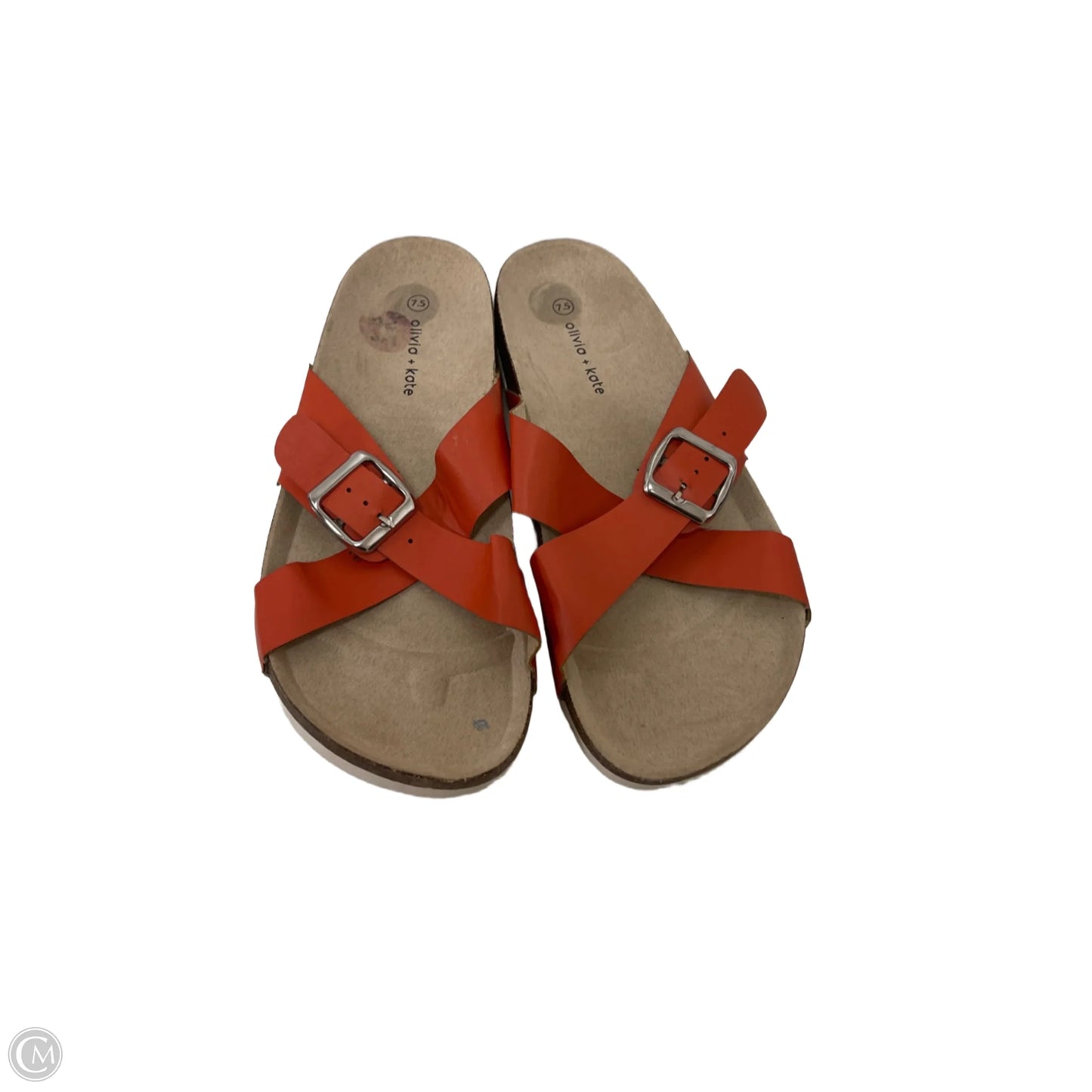 Sandals Flats By Clothes Mentor In Orange, Size: 7.5