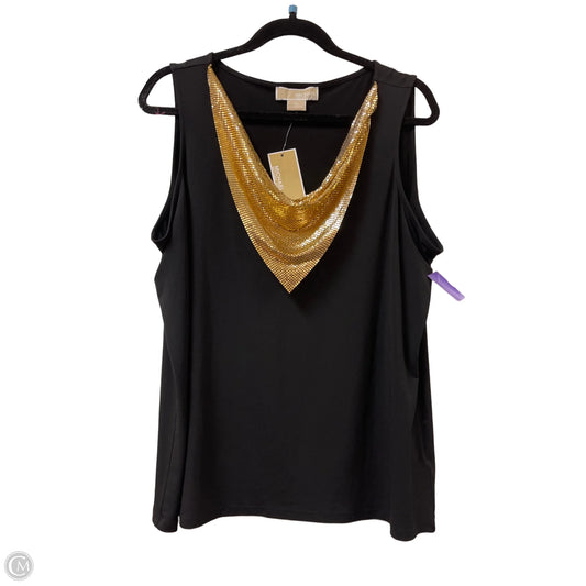 Top Sleeveless By Michael By Michael Kors In Black & Gold, Size: 1x