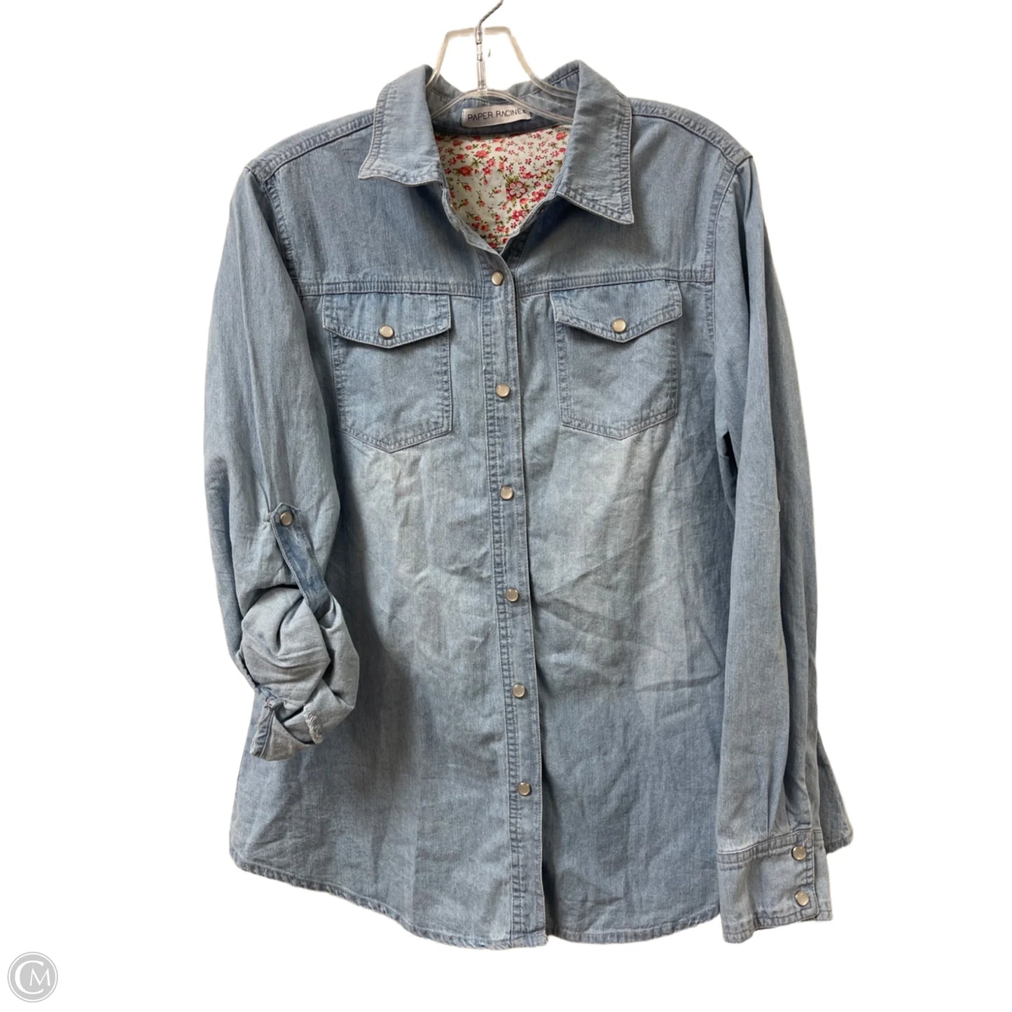 Blouse Long Sleeve By Clothes Mentor In Blue, Size: Xl