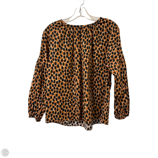 Top Long Sleeve Designer By Kate Spade In Animal Print, Size: L