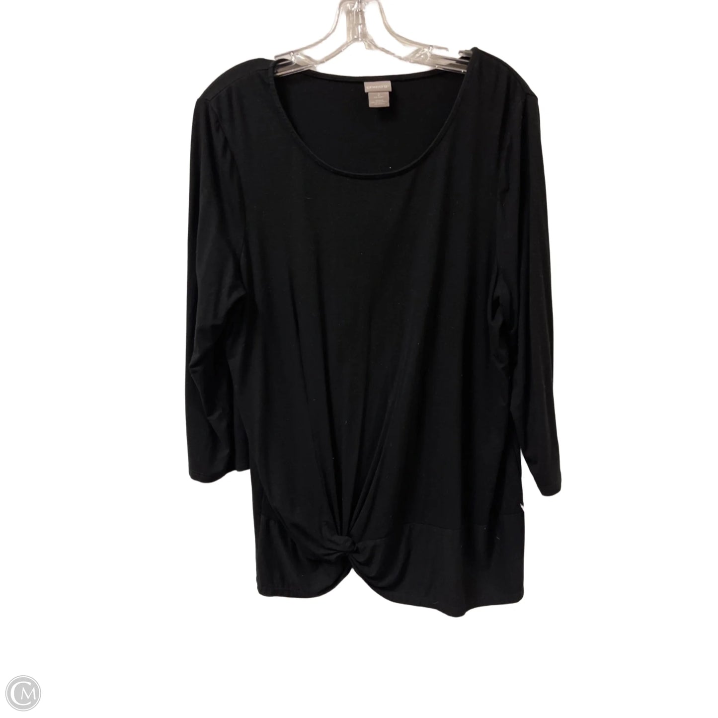 Top Long Sleeve By Chicos In Black, Size: L