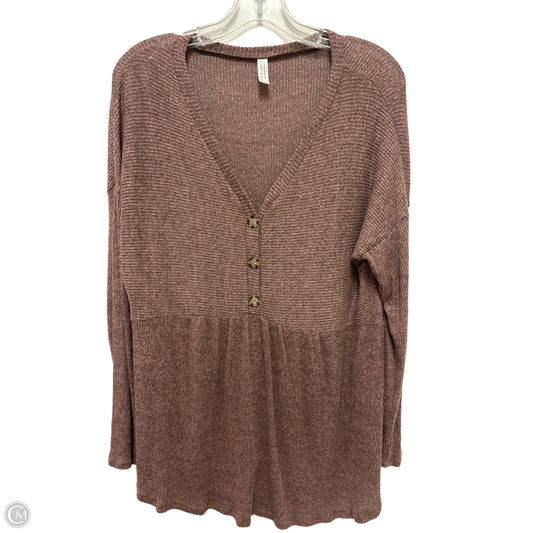 Top Long Sleeve By Clothes Mentor In Brown, Size: L