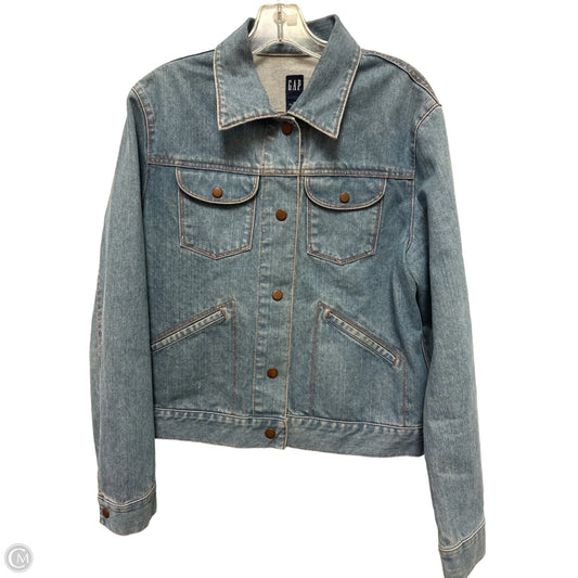 Jacket Denim By Gap In Blue Denim, Size: Xl